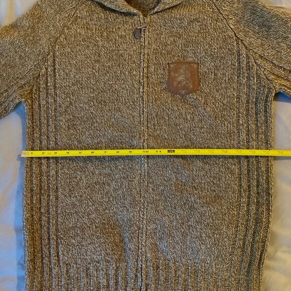 DIESEL Zip Sweater Wool Olive Green Men's L - Picture 10 of 12